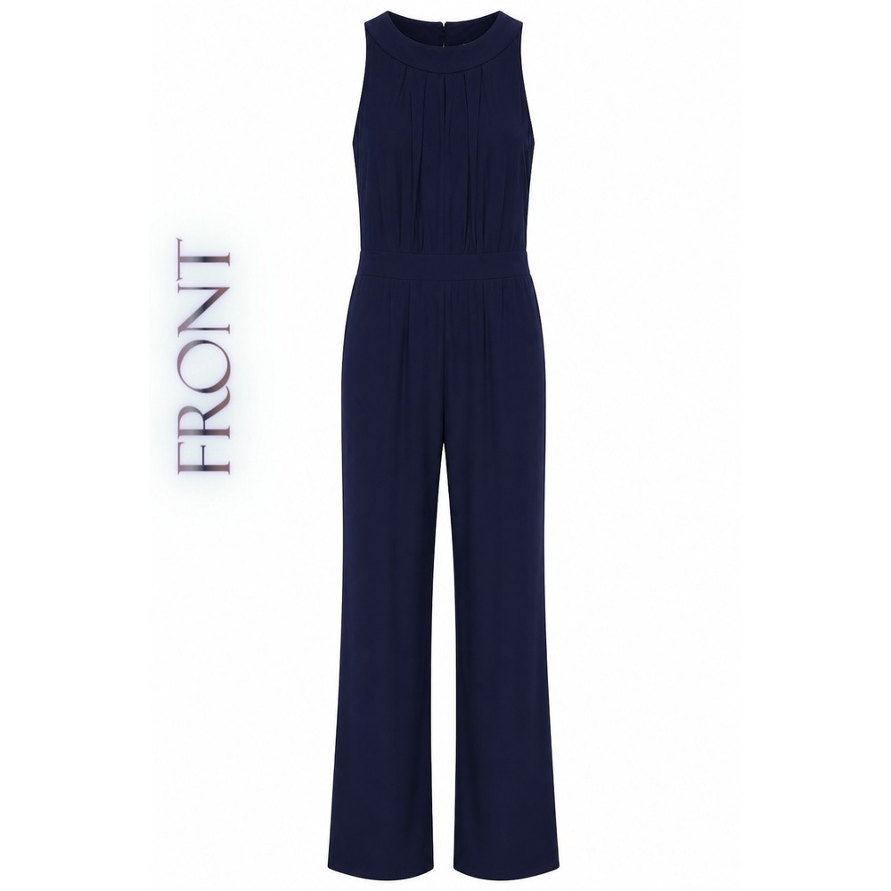 Sharagano NWT Halter Neck Straight Leg Jumpsuit Women 8 Professional Evening